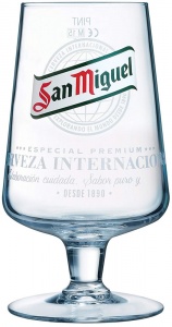 San Miguel Pint Chalice Glass For Sale UK - CE 20oz / 570ml - Box of 24